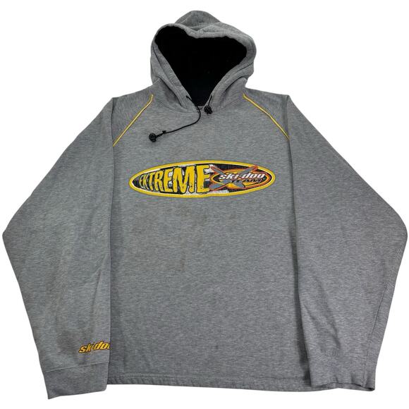 Vintage y2k Ski-Doo Extreme Team Hoodie Bombardier Snowmobile Sweatshirt Mens XL - Picture 1 of 11